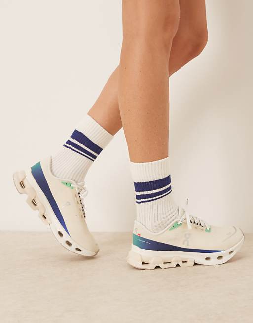 Asos ON Cloudspark Running Trainers In Cream And Blue