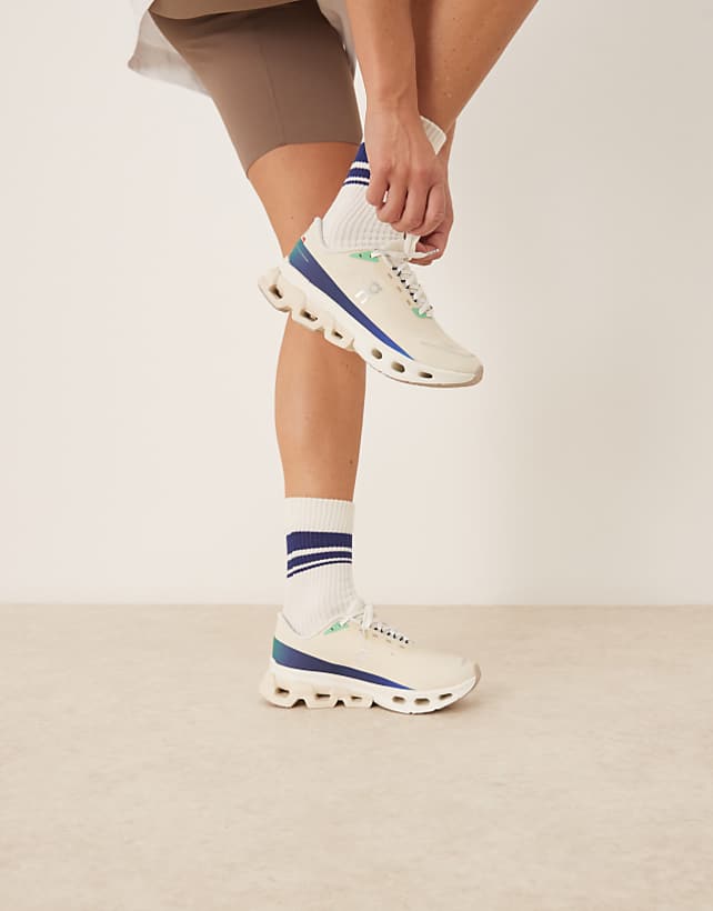 asos ON Cloudspark running trainers in cream and blue