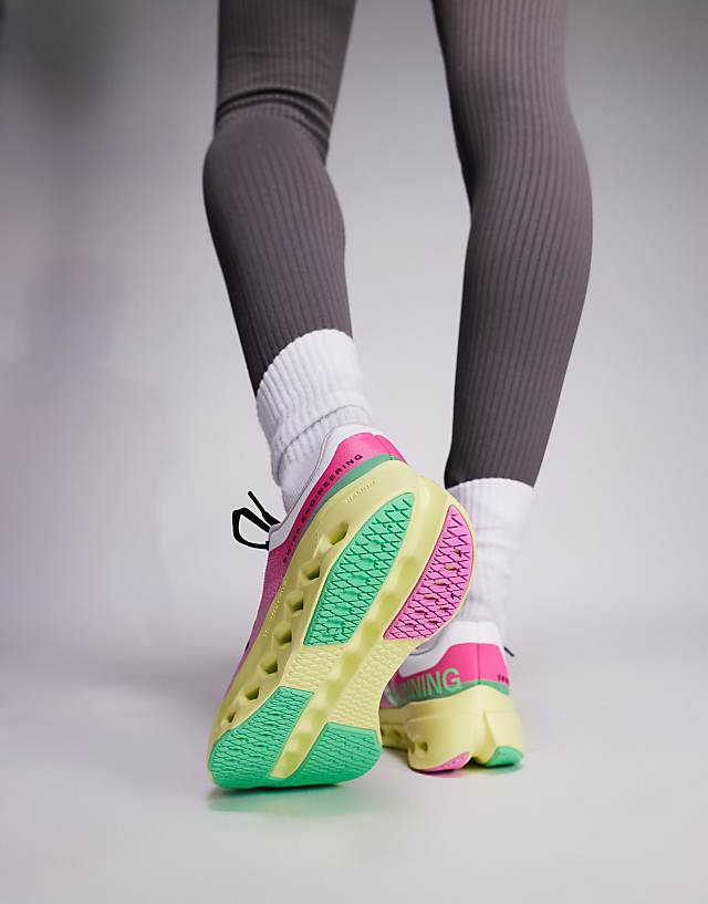 Asos ON Cloudsurfer Next Running Trainers In Pink And Limelight