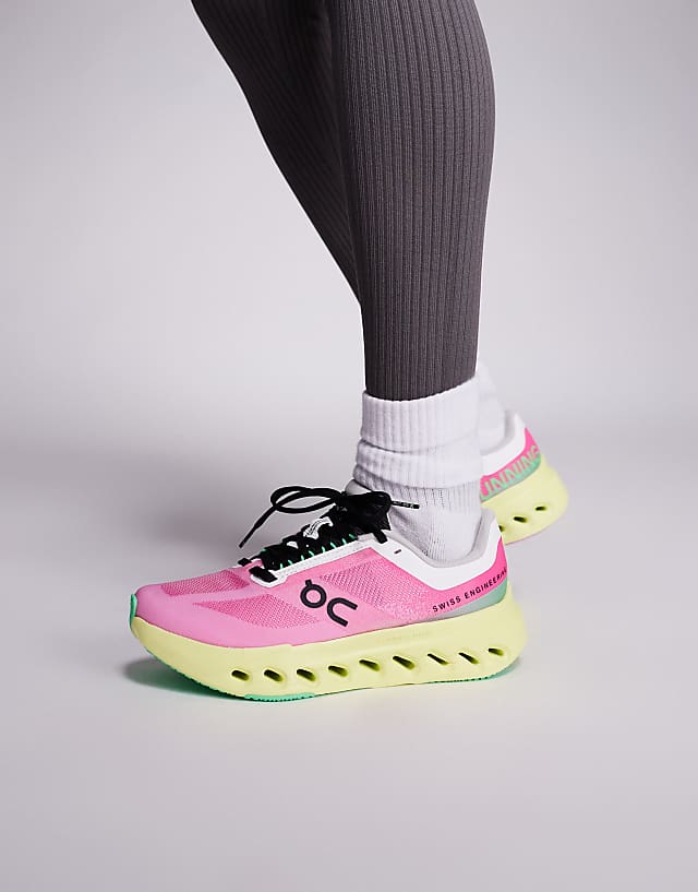 asos ON Cloudsurfer Next running trainers in pink and limelight