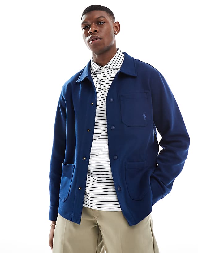 Asos Polo Ralph Lauren Icon Logo All Weather Chore Jacket In Mid Blue