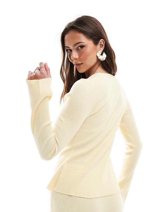 Asos Pretty Lavish Rosette Knit Top Co-ord In Lemon