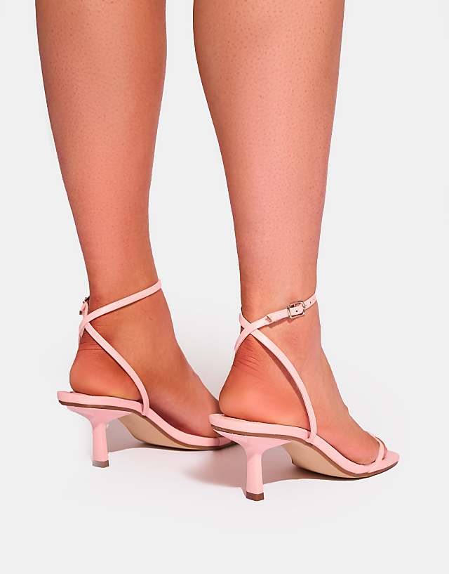 Asos Public Desire Natalya Barely There Mid Heels In Pink