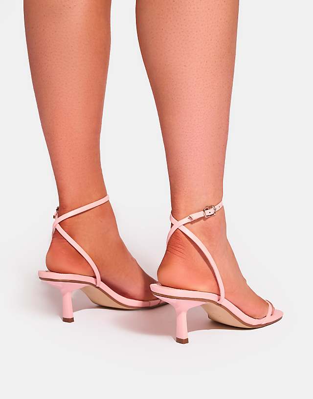 Asos Public Desire Natalya Barely There Mid Heels In Pink