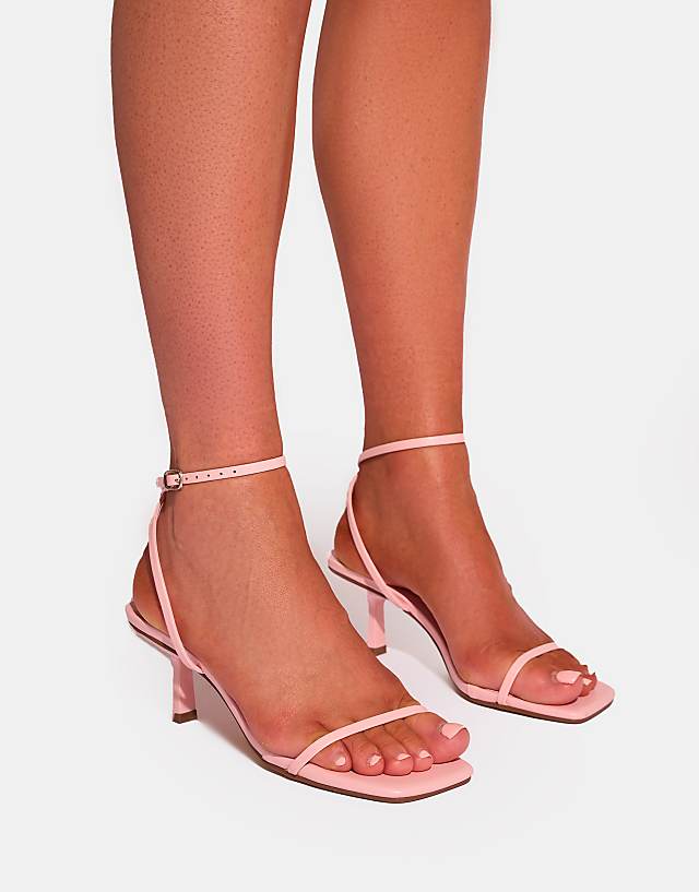 asos Public Desire Natalya barely there mid heels in pink