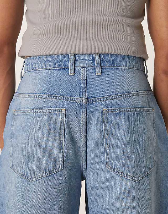 Asos Reclaimed Vintage Baggy Wide Denim Jean In Bleach Wash