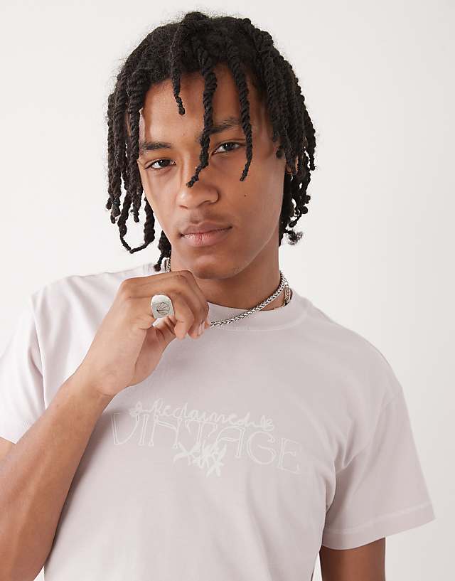 Asos Reclaimed Vintage Boxy Crop T-shirt With Back Graphic In Pink