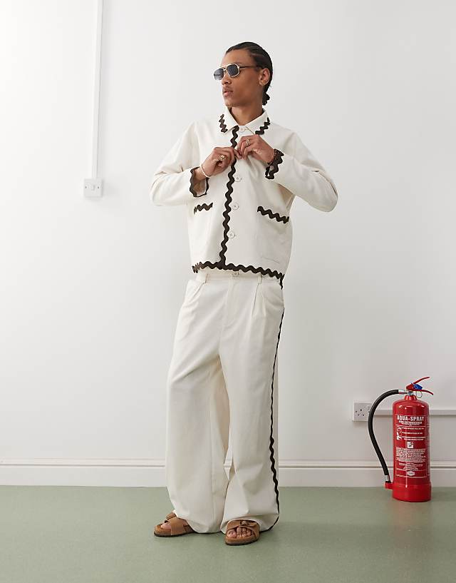 asos Reclaimed Vintage limited edition co-ord with scallop taping