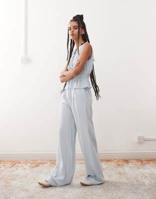 Asos Reclaimed Vintage Linen Blend Co-ord In Power Blue
