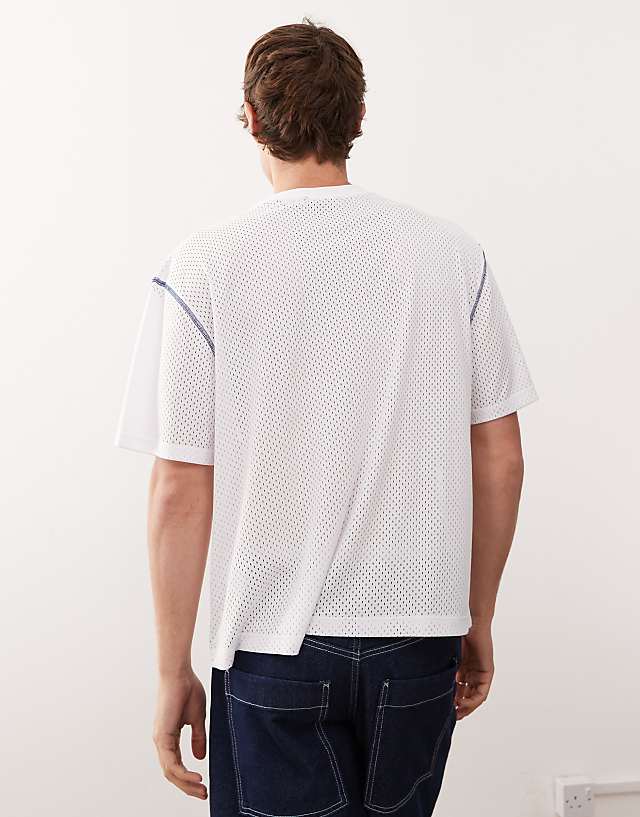 Asos Reclaimed Vintage Unisex Airtex Western Graphic Printed Boxy T-shirt In White