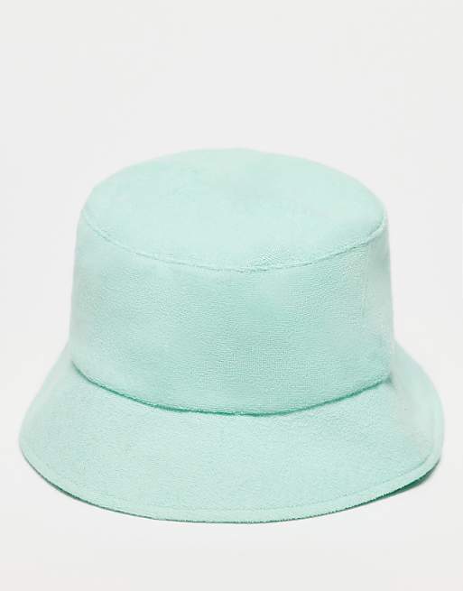 asos Reclaimed Vintage unisex bucket hat in mint green towelling