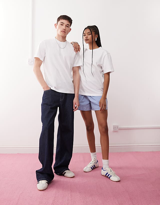 asos Reclaimed Vintage unisex heavyweight boxy short sleeve t-shirt in white