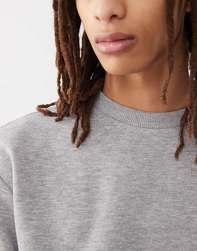 Asos Reclaimed Vintage Unisex Jersey Sweat T-shirt Co-ord In Grey Marl
