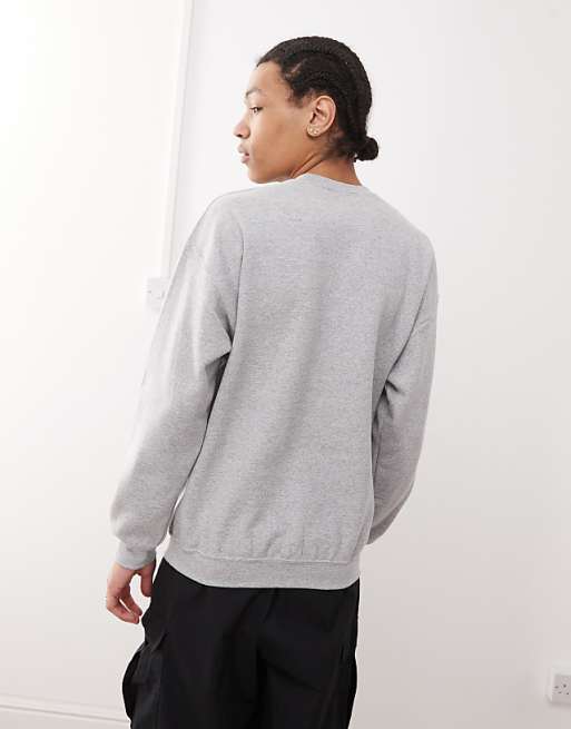 Asos Reclaimed Vintage Unisex Oasis Licensed Oversized Sweat In Grey Marl