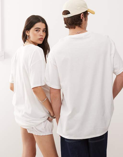 Asos Reclaimed Vintage Unisex Oversized T-shirt With Fruit Tile Print In White