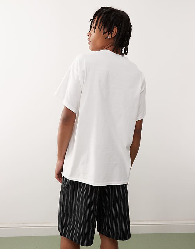 Asos Reclaimed Vintage Unisex Oversized T-shirt With Rodeo Western Print In White