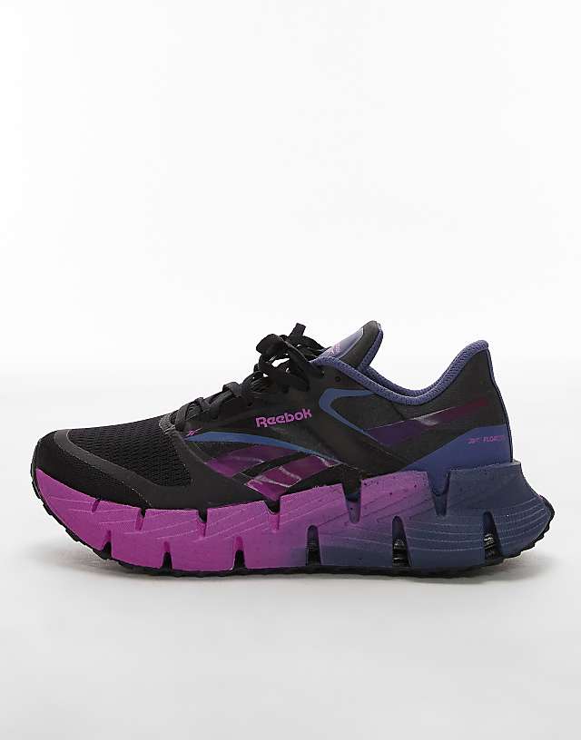 Asos Reebok Floatzig Running Trainers In Black And Purple