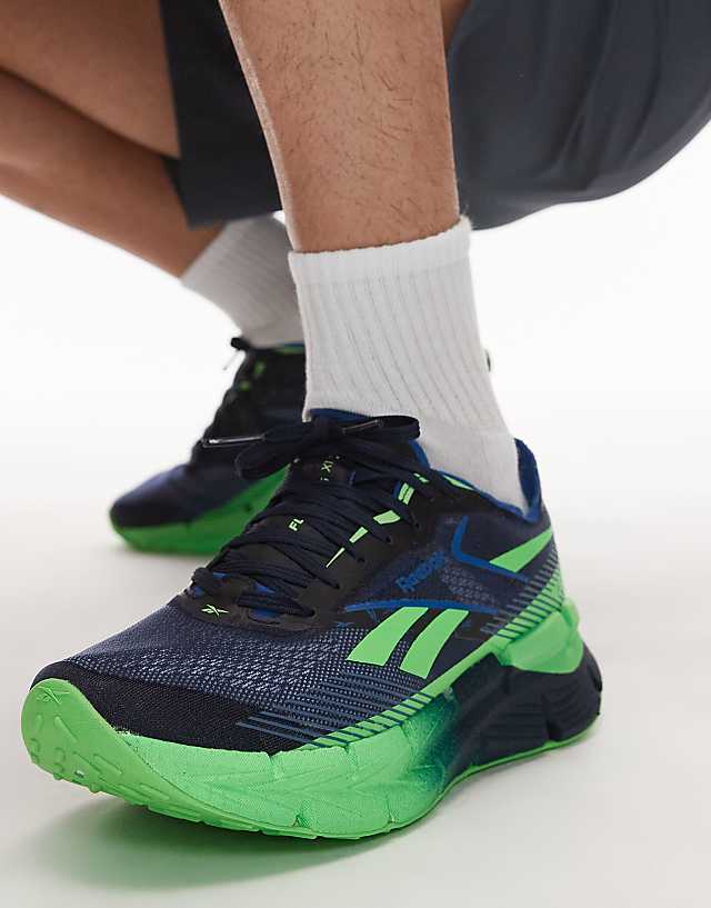 Asos Reebok Zignition Running Trainers In Navy And Green
