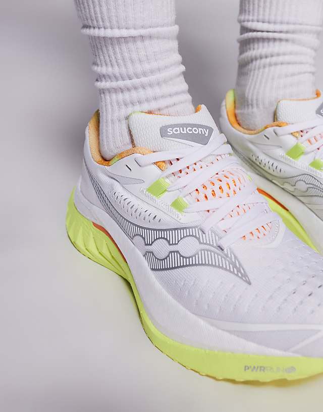 Asos Saucony Endorphin Speed 4 Fast & Light Trainers In White And Sunny