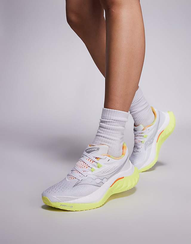 asos Saucony Endorphin Speed 4 fast & light trainers in white and sunny