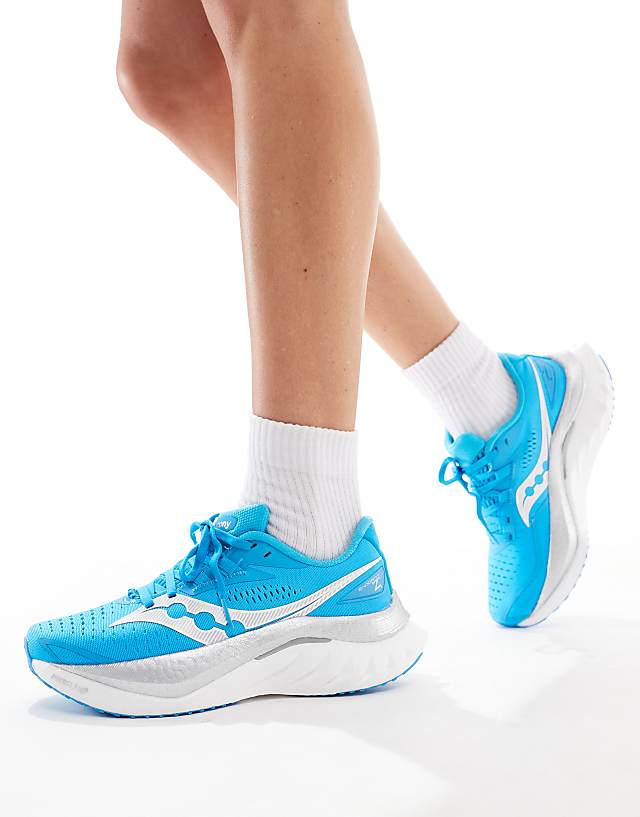 asos Saucony Endorphin Speed 4 neutral running trainers in viziblue and silver