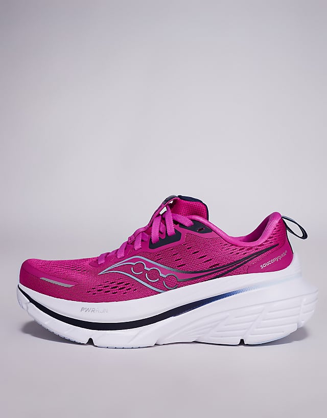 Asos Saucony Guide 18 Max Cushioning Trainers In Fuchsia And Navy