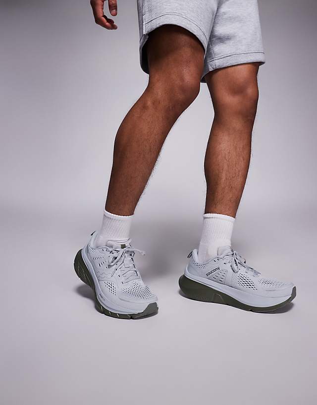 asos Saucony Guide 18 running trainers in cloud and olive