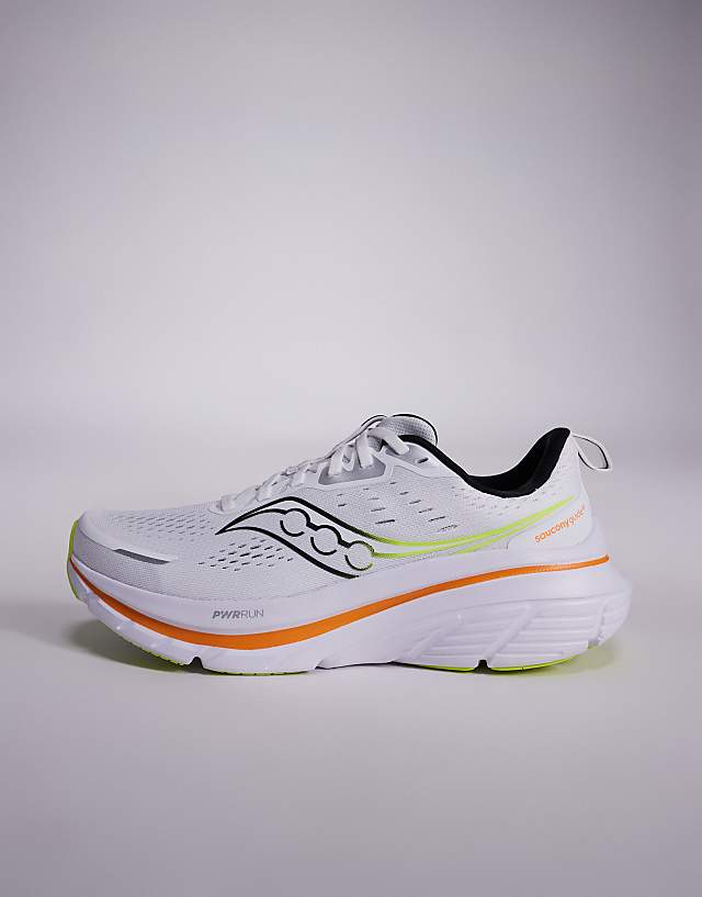 Asos Saucony Guide 18 Running Trainers In White And Peel