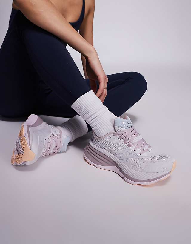 Asos Saucony Hurricane 24 Max Cushioning Trainers In Cloud And Bloom