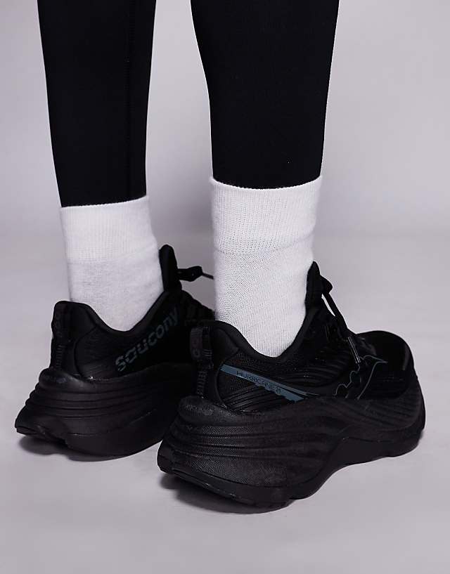 Asos Saucony Hurricane 24 Max Cushioning Trainers In Triple Black