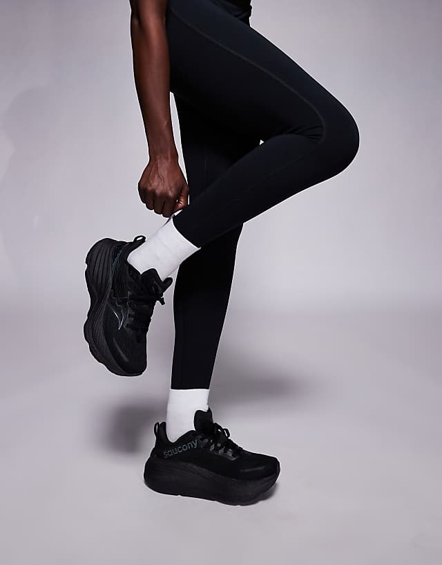 Asos Saucony Hurricane 24 Max Cushioning Trainers In Triple Black