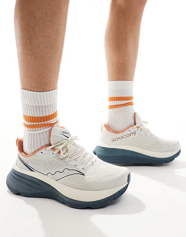 asos Saucony Hurricane 24 running trainers in vanilla and dusk