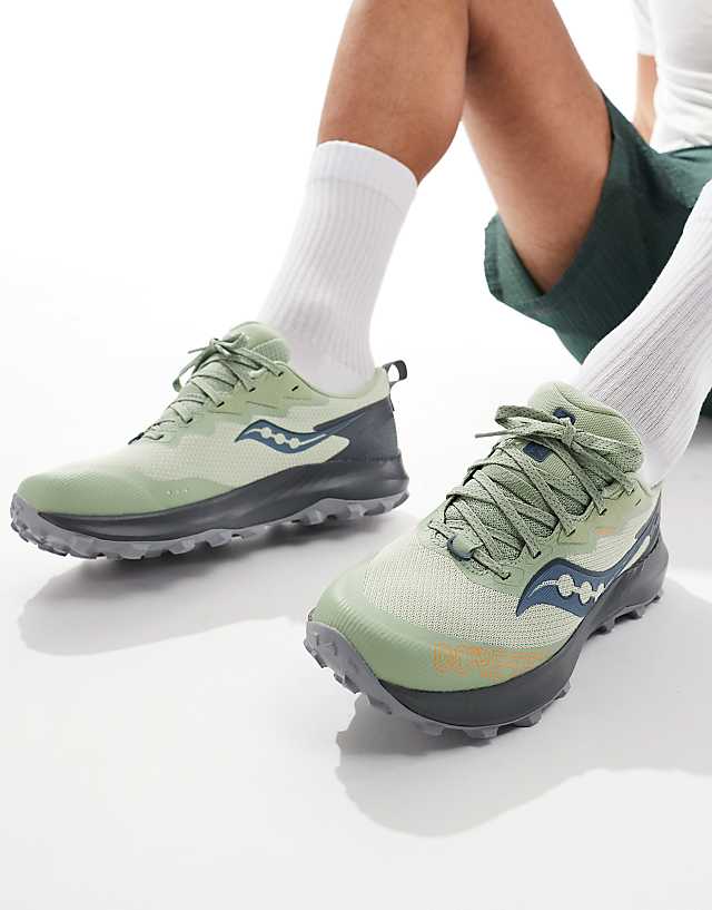 asos Saucony Peregrine 14 GTX neutral running trainers in sage