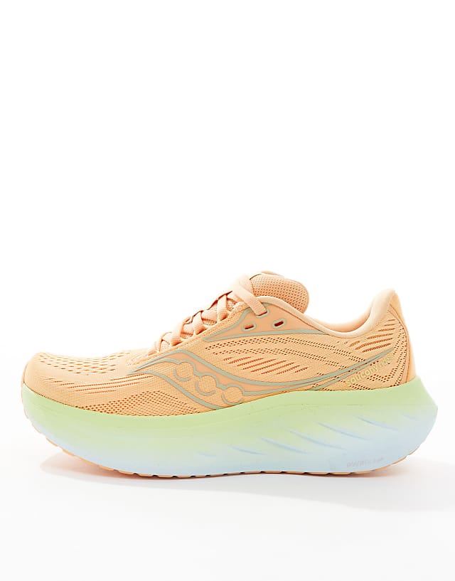 Asos Saucony Ride 18 Neutral Cushioning Trainers In Peach And Sunny
