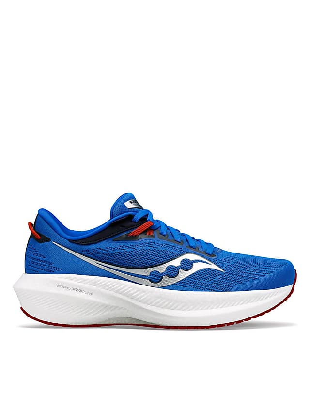 Asos Saucony Triumph 21 Neutral Running Trainers In Cobalt And Silver