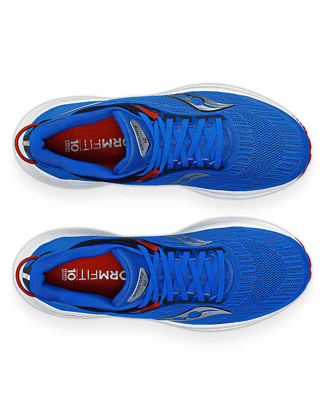 Asos Saucony Triumph 21 Neutral Running Trainers In Cobalt And Silver