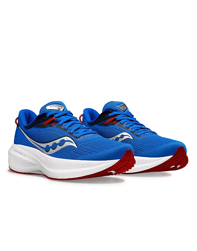 asos Saucony Triumph 21 neutral running trainers in cobalt and silver