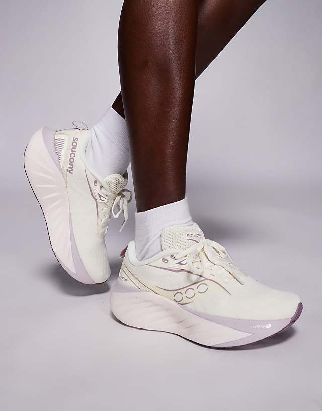 asos Saucony Triumph 22 neutral cushioning trainers in vanilla