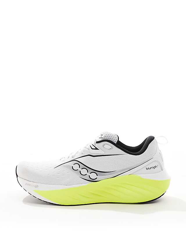 Asos Saucony Triumph 22 Running Trainers In White And Citron