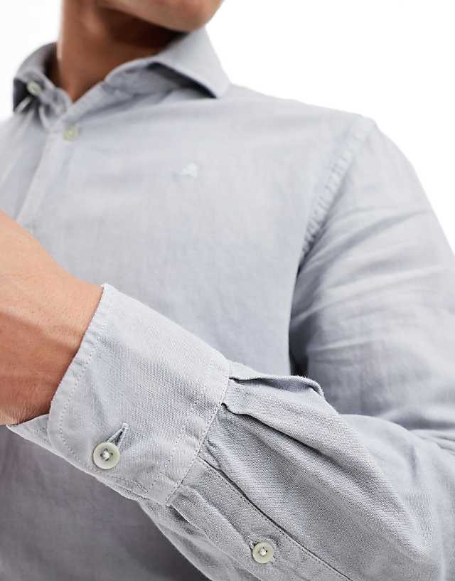 Asos Scalpers Vintage Linen Shirt In Light Burgundy
