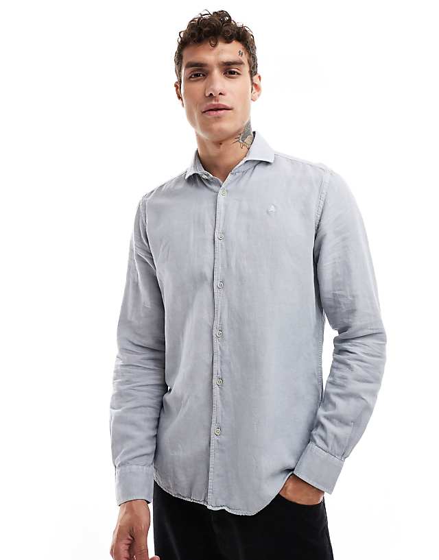 asos Scalpers vintage linen shirt in light burgundy