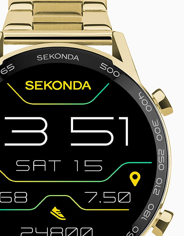 Asos Sekonda Active Plus Mens 45mm Smartwatch Watch In Gold