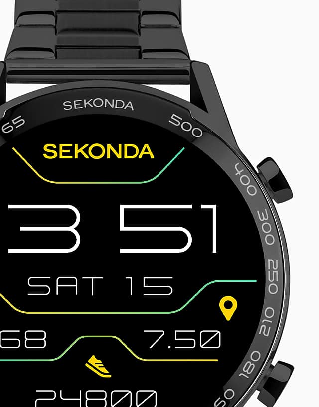 Asos Sekonda Active Plus Mens 45mm Smartwatch Watch In Black