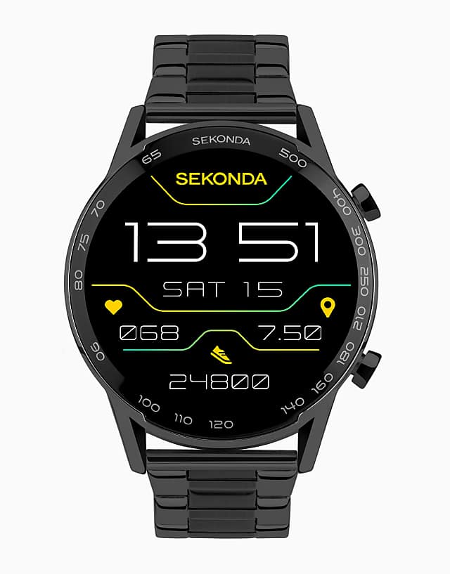 asos Sekonda Active plus mens 45mm smartwatch watch in black