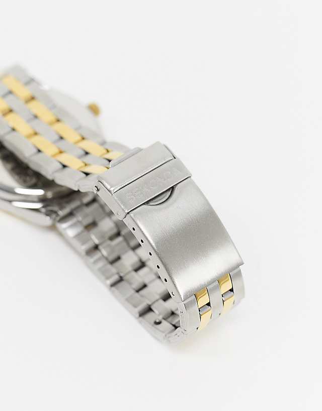 Asos Sekonda Bracelet Watch In Mixed Metal With Blue Dial