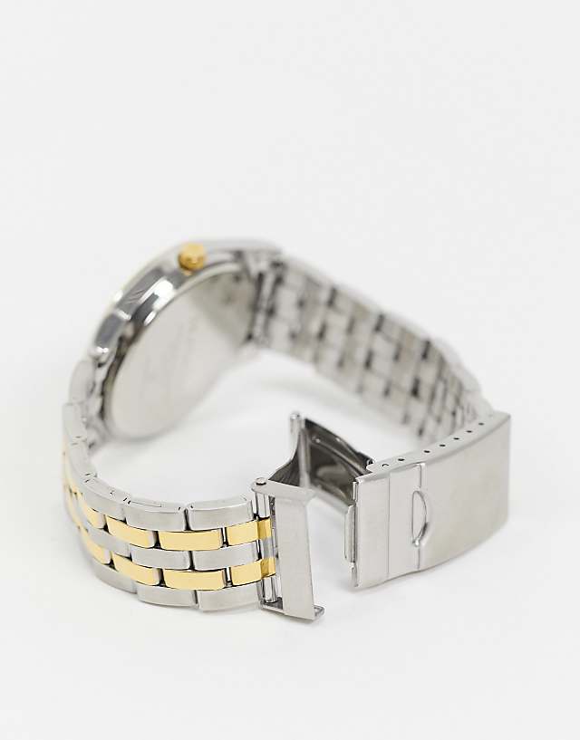 Asos Sekonda Bracelet Watch In Mixed Metal With Blue Dial