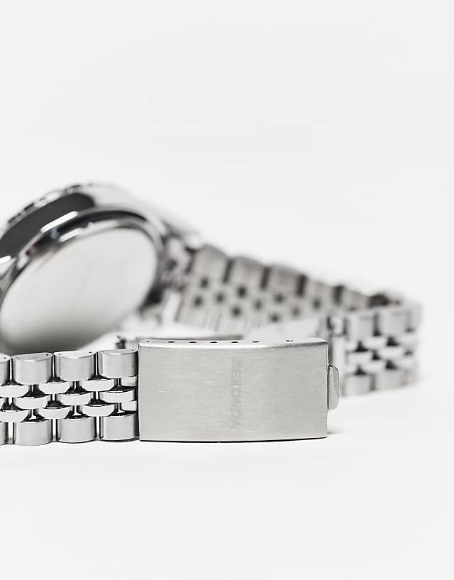 Asos Sekonda Bracelet Watch With Green Dial In Silver