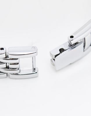Asos Sekonda Bracelet Watch With Square White Dial In Silver