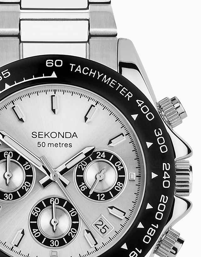 Asos Sekonda Circuit Mens 39mm Analogue Watch In Silver