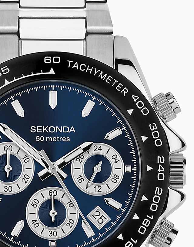 Asos Sekonda Circuit Mens 39mm Analogue Watch In Silver